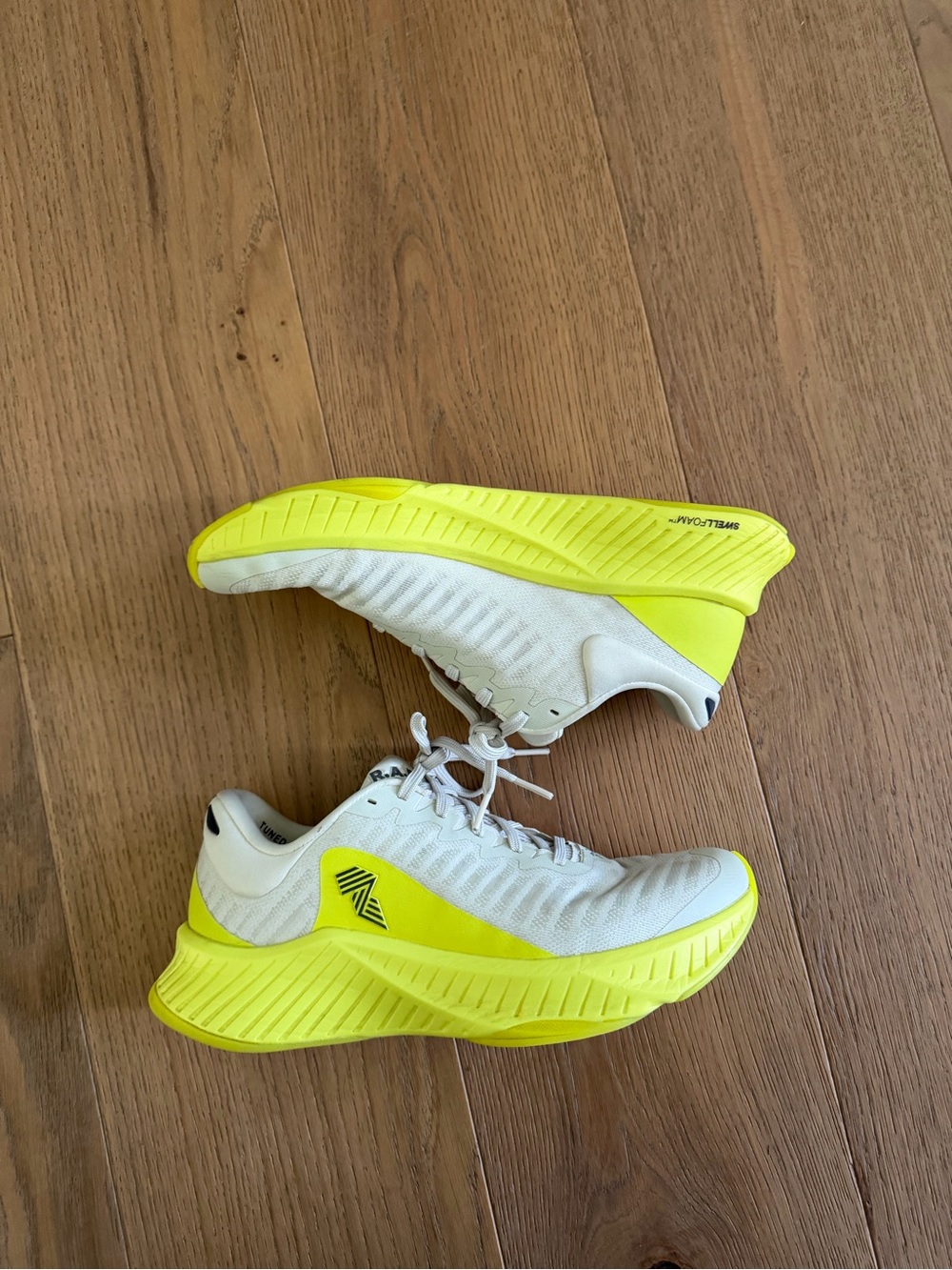 Women’s White & Neon Yellow Athletic Running Shoes